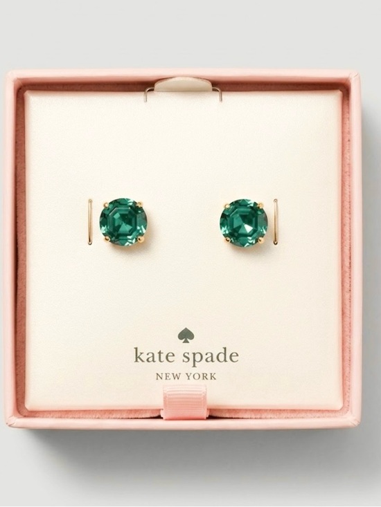 kate spade Jewelry - Kate Spade Green Cubic Zirconia Stud